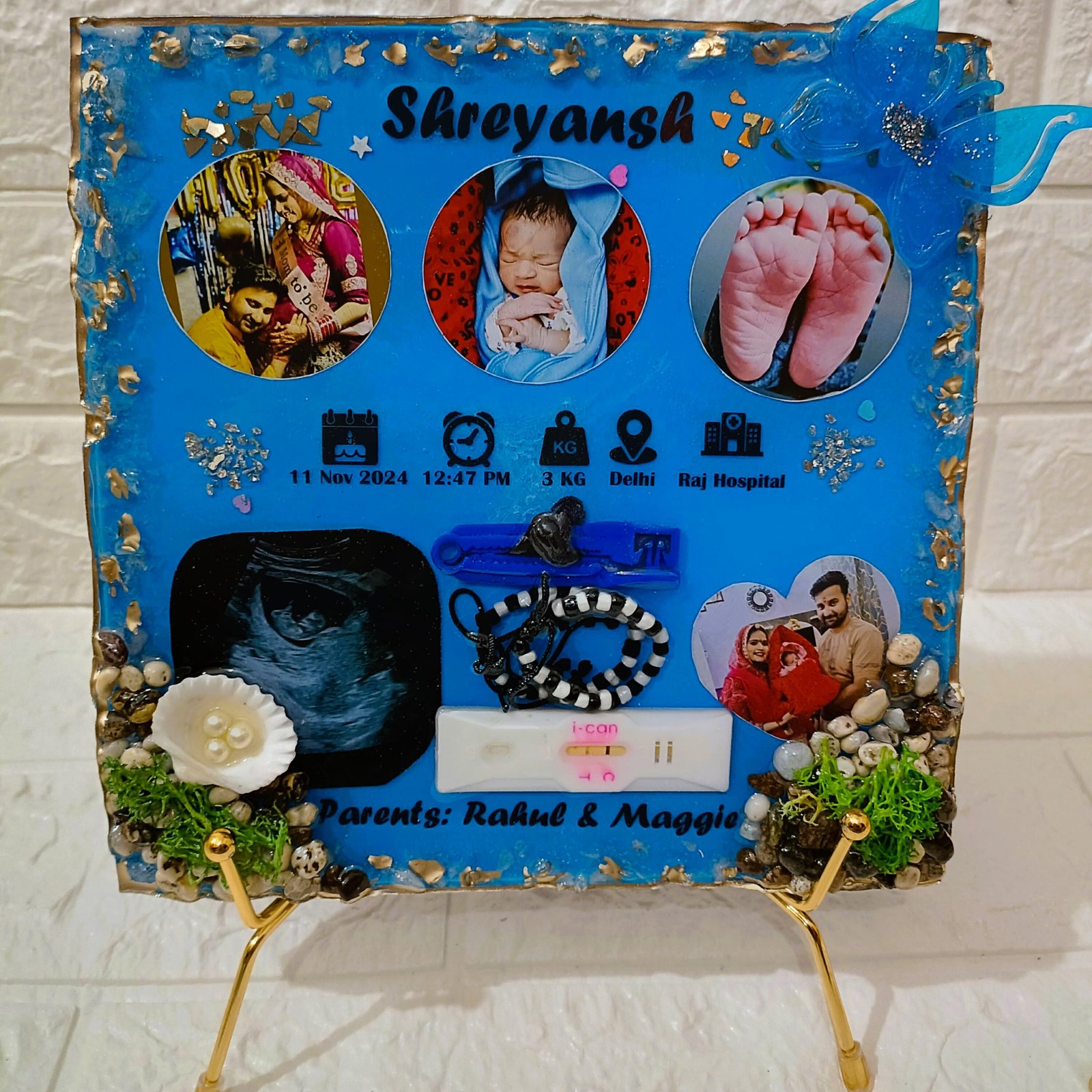 Baby Keepsake Square Resin Frames