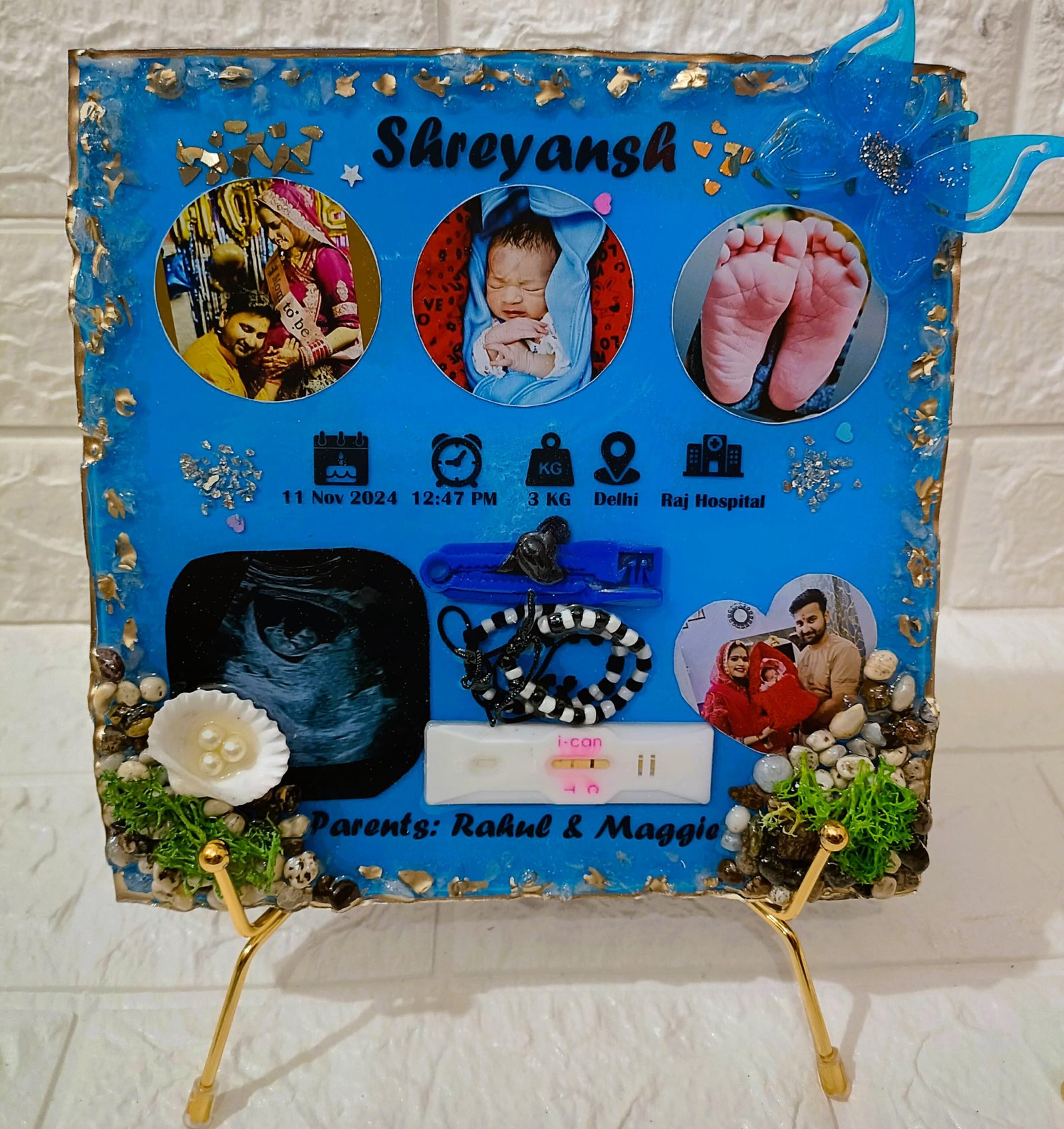 Baby Keepsake Square Resin Frames