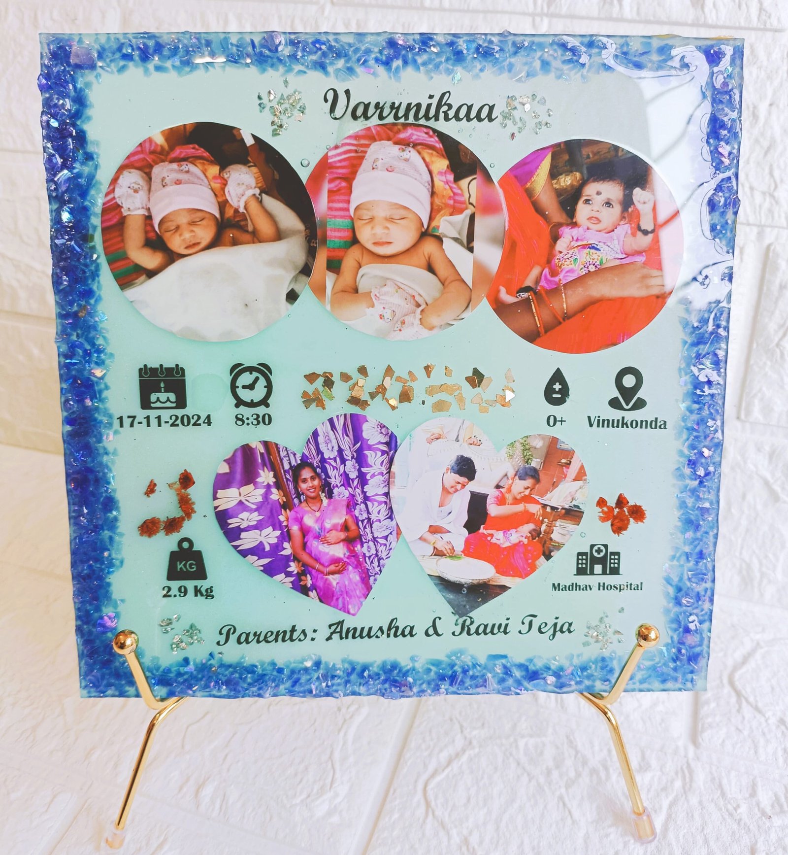 Baby Keepsake Square Resin Frames - Image 3