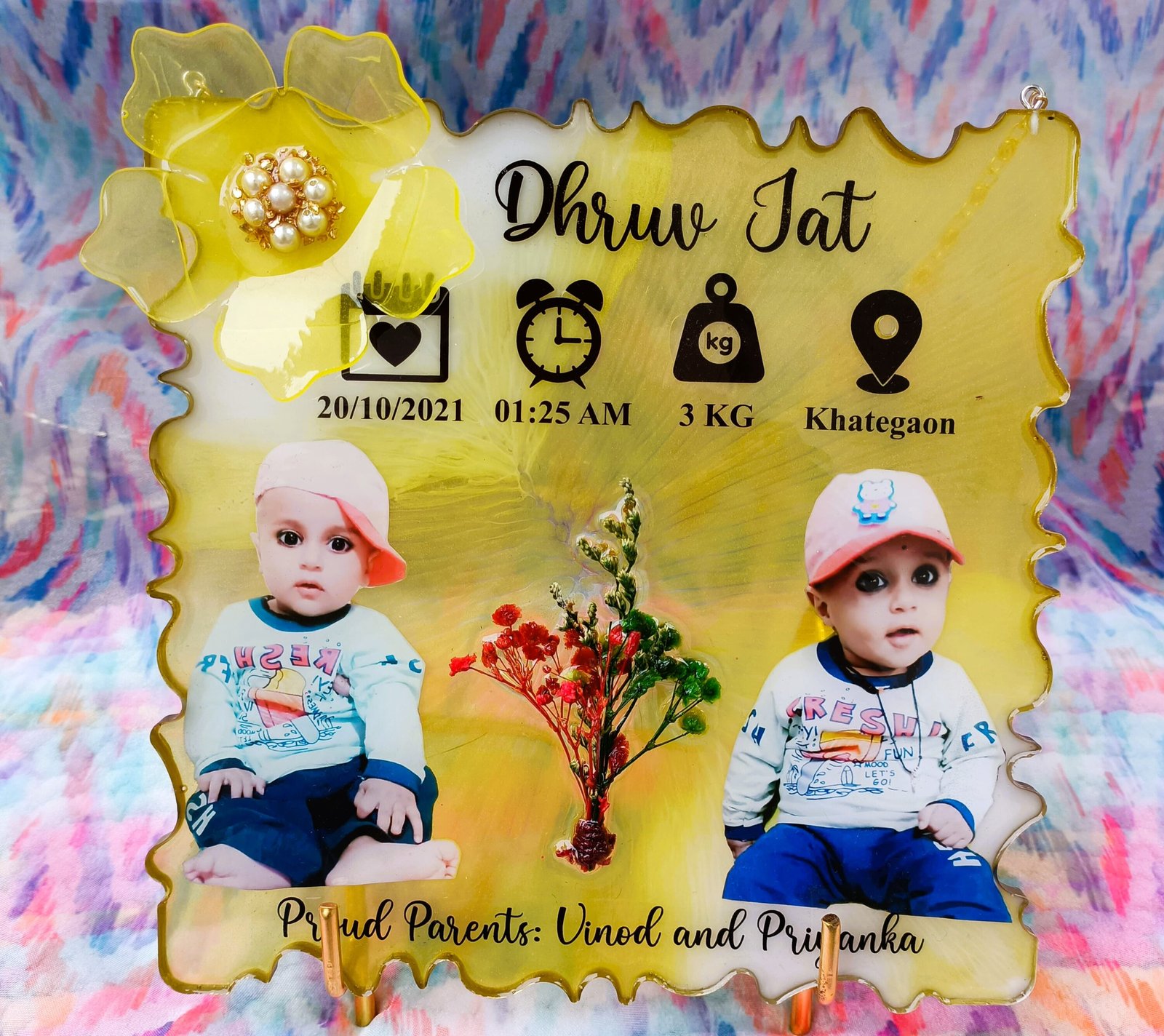 Baby Keepsake Square Resin Frames - Image 2
