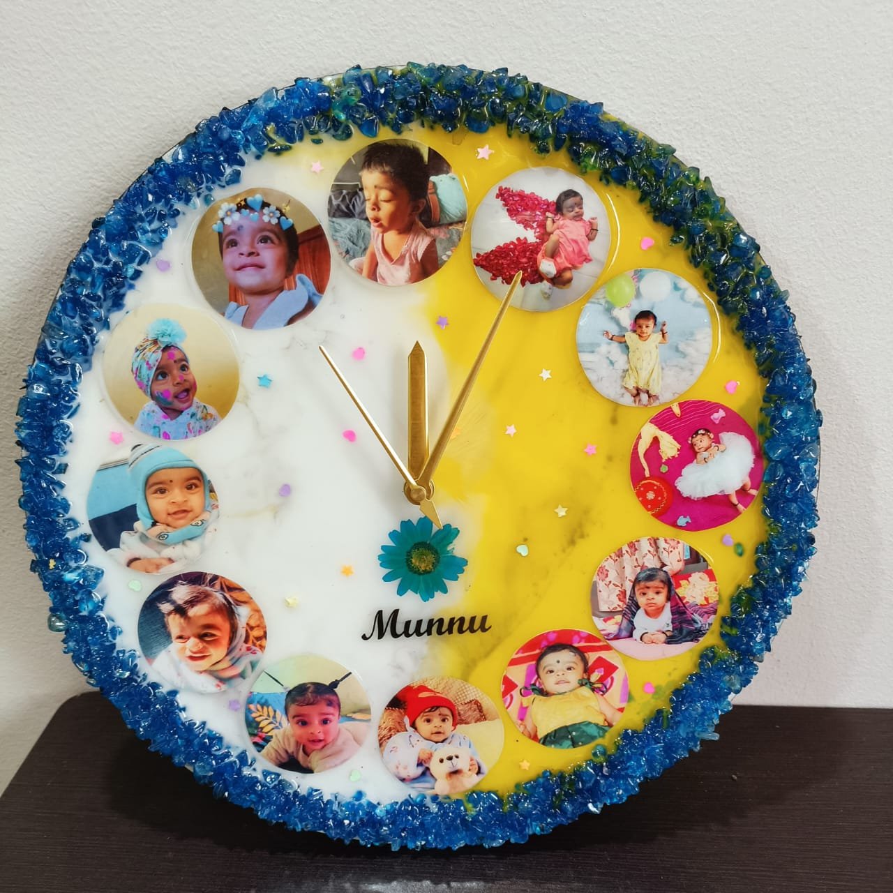 12 Months Baby Resin Wall Clock